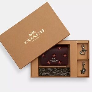 Coach Mini Wallet On A Chain With Star Print And Charms NWT